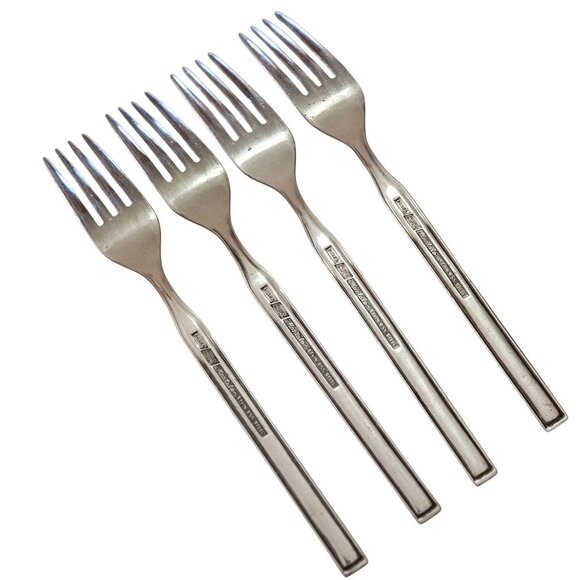 4 Ecko Eterna Montalo Fork 7.2" stainless 60s vtg midcentury mod butterfly retro - Picture 6 of 11